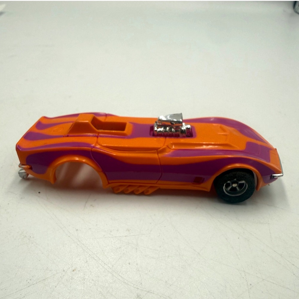 Vintage Corvette Toy Car Body Shell Orange Purple Parts Repair slot car
